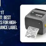 Zebra ZD421t thermal transfer barcode printer printing high-performance product labels