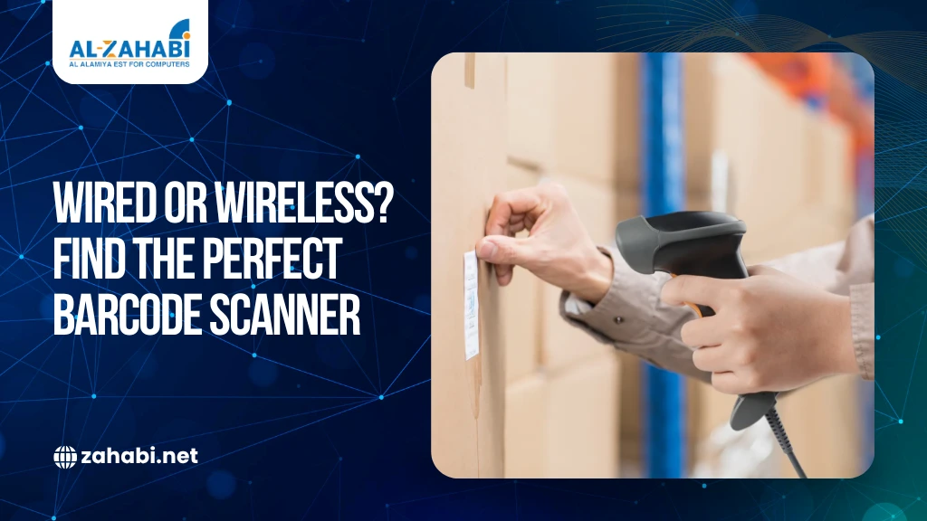 Person using a barcode scanner on warehouse packages illustrating wired vs wireless barcode scanning solutions for inventory management