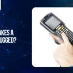 Handheld rugged mobile computer device used for barcode scanning and industrial data collection in harsh work environments