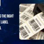 Barcode labels being printed from a barcode printer, demonstrating different barcode label materials used for inventory and product identification.