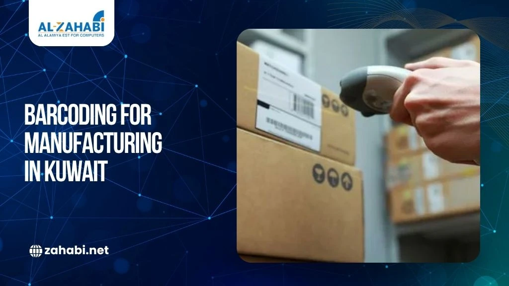 Worker uses a handheld barcode scanner to scan labeled shipping boxes in a warehouse for manufacturing inventory tracking.
